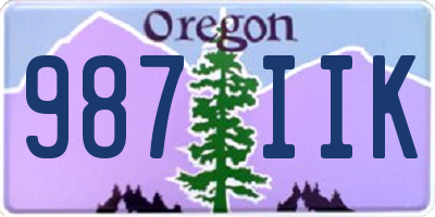 OR license plate 987IIK