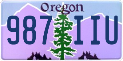 OR license plate 987IIU