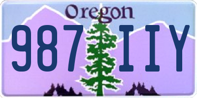 OR license plate 987IIY