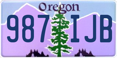 OR license plate 987IJB