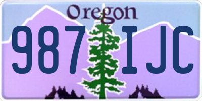 OR license plate 987IJC