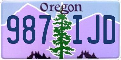 OR license plate 987IJD