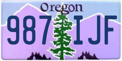OR license plate 987IJF