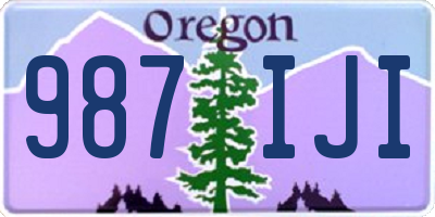 OR license plate 987IJI