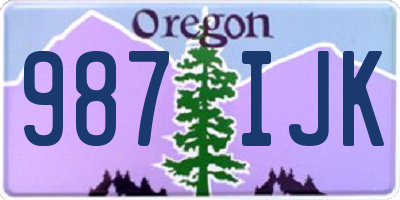 OR license plate 987IJK