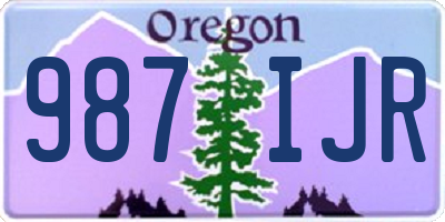 OR license plate 987IJR