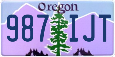 OR license plate 987IJT