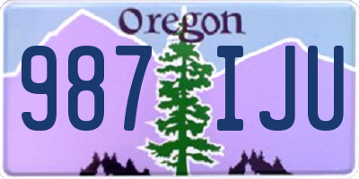 OR license plate 987IJU