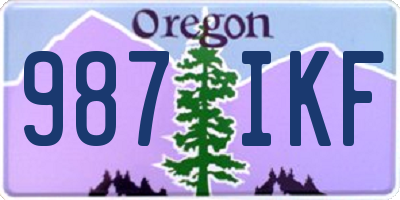OR license plate 987IKF