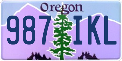 OR license plate 987IKL