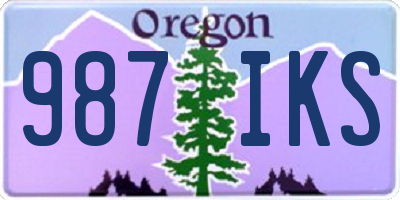 OR license plate 987IKS
