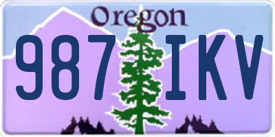 OR license plate 987IKV