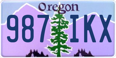 OR license plate 987IKX