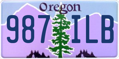 OR license plate 987ILB