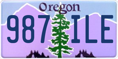 OR license plate 987ILE