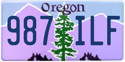 OR license plate 987ILF