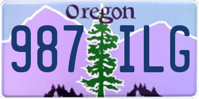 OR license plate 987ILG
