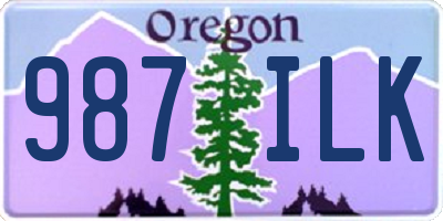 OR license plate 987ILK