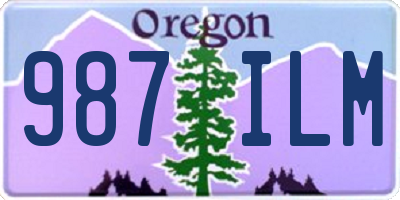 OR license plate 987ILM