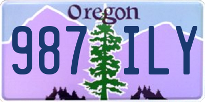OR license plate 987ILY