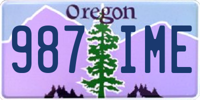OR license plate 987IME