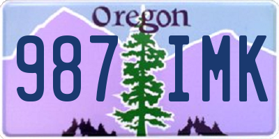 OR license plate 987IMK
