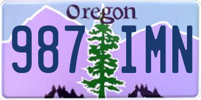 OR license plate 987IMN