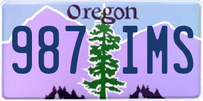 OR license plate 987IMS