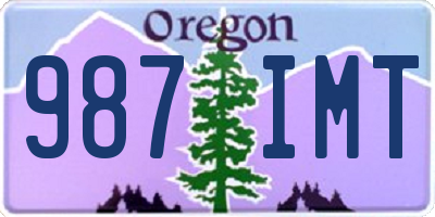 OR license plate 987IMT