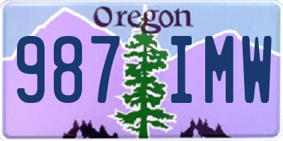 OR license plate 987IMW