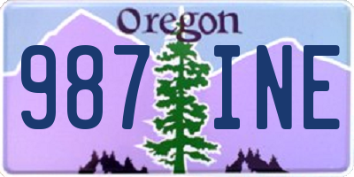 OR license plate 987INE