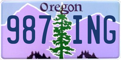 OR license plate 987ING