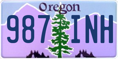 OR license plate 987INH
