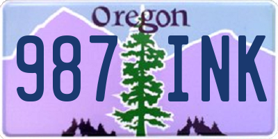 OR license plate 987INK