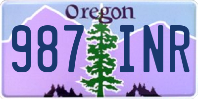 OR license plate 987INR
