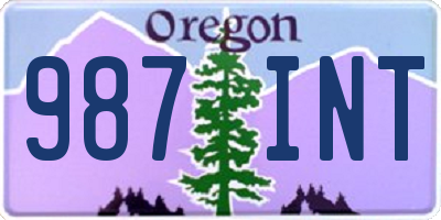 OR license plate 987INT