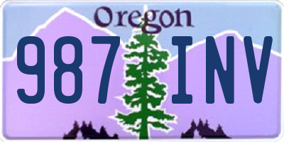 OR license plate 987INV