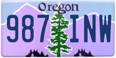OR license plate 987INW