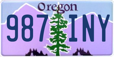 OR license plate 987INY