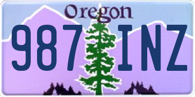 OR license plate 987INZ