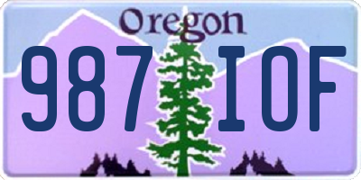 OR license plate 987IOF