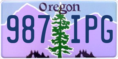 OR license plate 987IPG