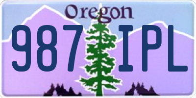 OR license plate 987IPL