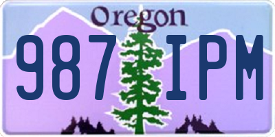 OR license plate 987IPM