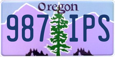 OR license plate 987IPS