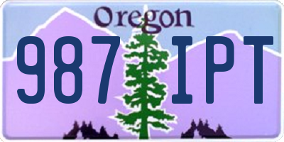 OR license plate 987IPT