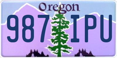 OR license plate 987IPU