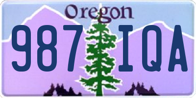 OR license plate 987IQA