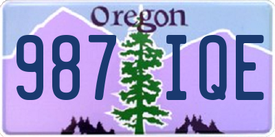 OR license plate 987IQE