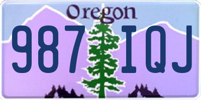 OR license plate 987IQJ